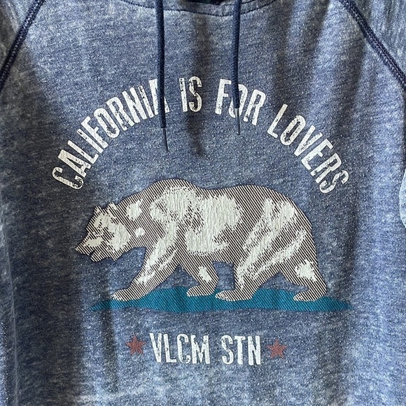 Volcom Women’s Crowd Pleaser Hood Blue Hooded Long Sleeve Shirt - Size Small - Picture 3 of 5